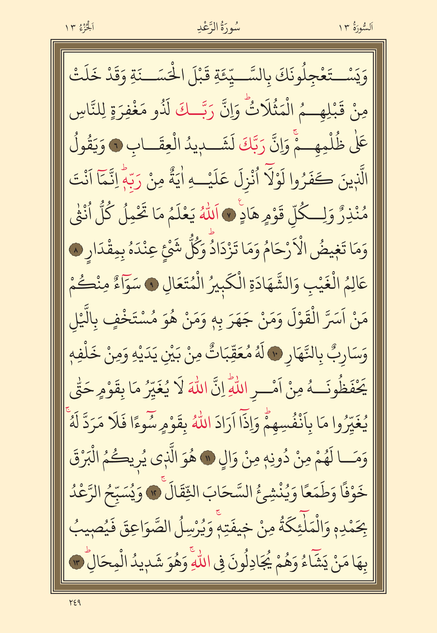 Kuran Oku 13. Cüz 249. Sayfa - KELAMULLAH