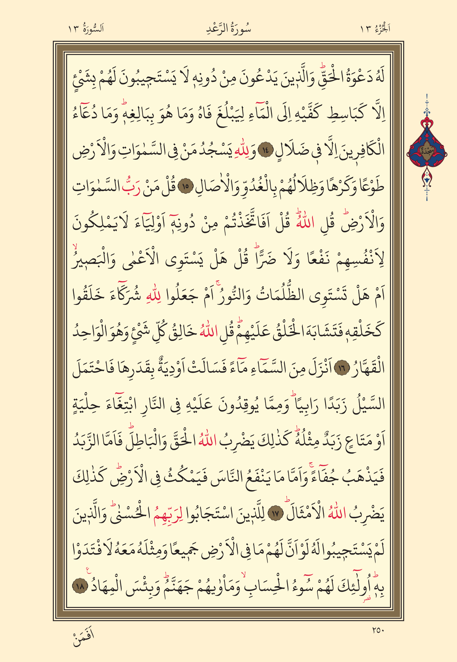 Kuran Oku 13. Cüz 250. Sayfa - KELAMULLAH