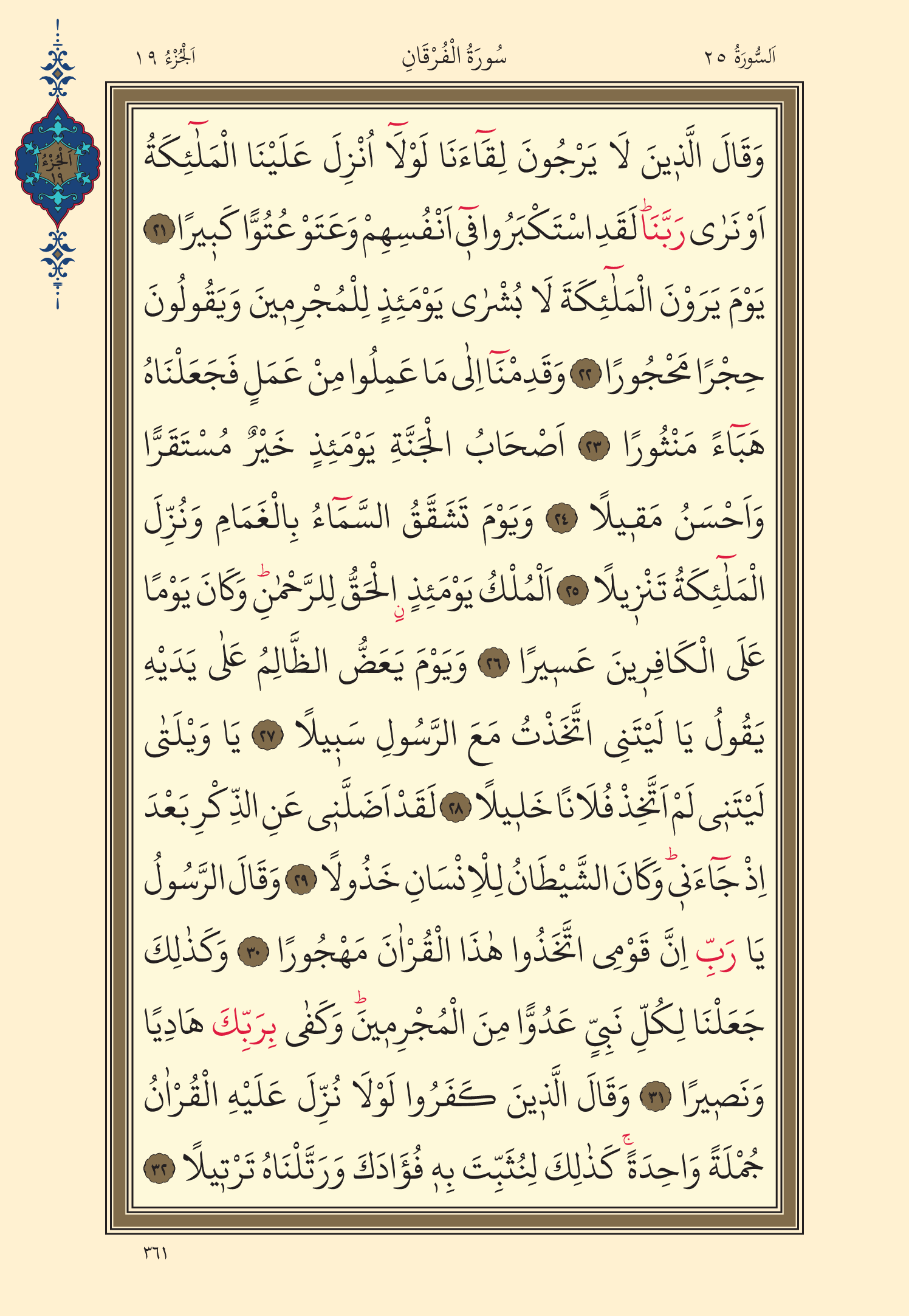 Kuran Oku 19. Cüz 361. Sayfa - KELAMULLAH