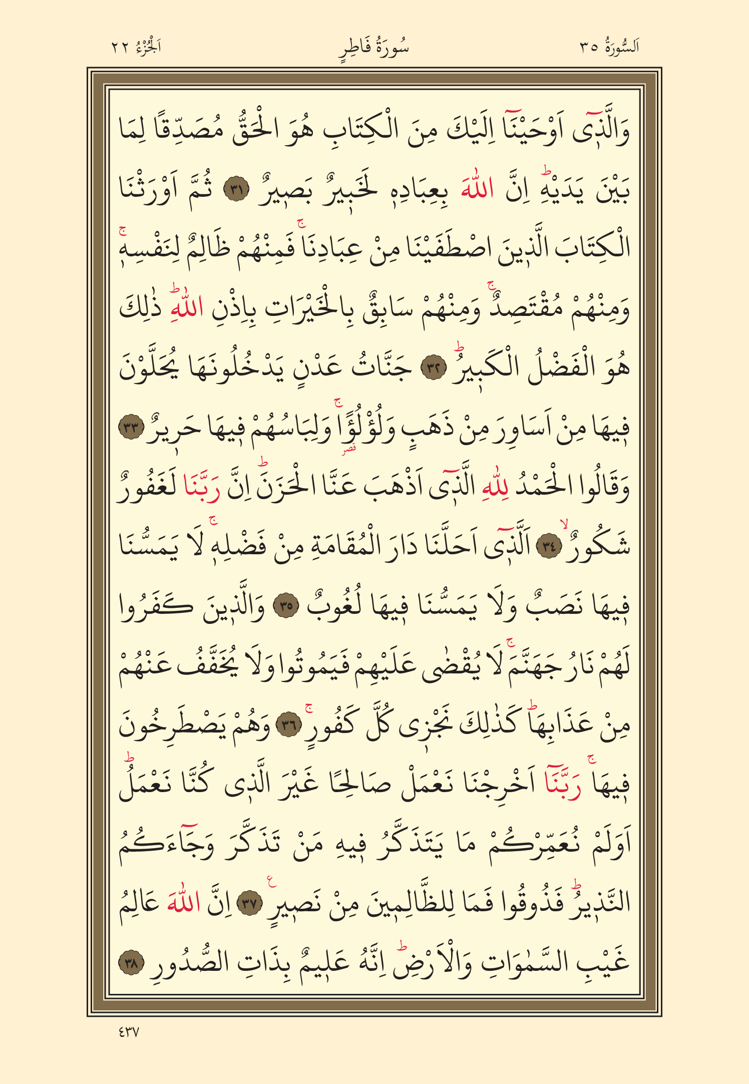 Kuran Oku 22. Cüz 437. Sayfa - KELAMULLAH