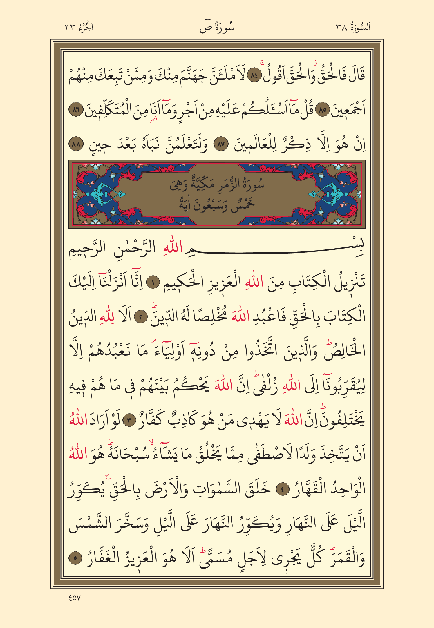 Kuran Oku 23. Cüz 457. Sayfa - KELAMULLAH