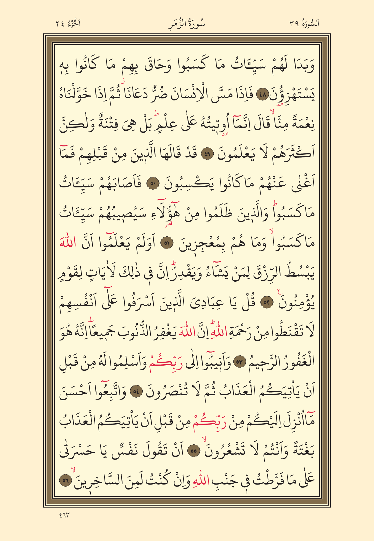 Kuran Oku 24. Cüz 463. Sayfa - KELAMULLAH