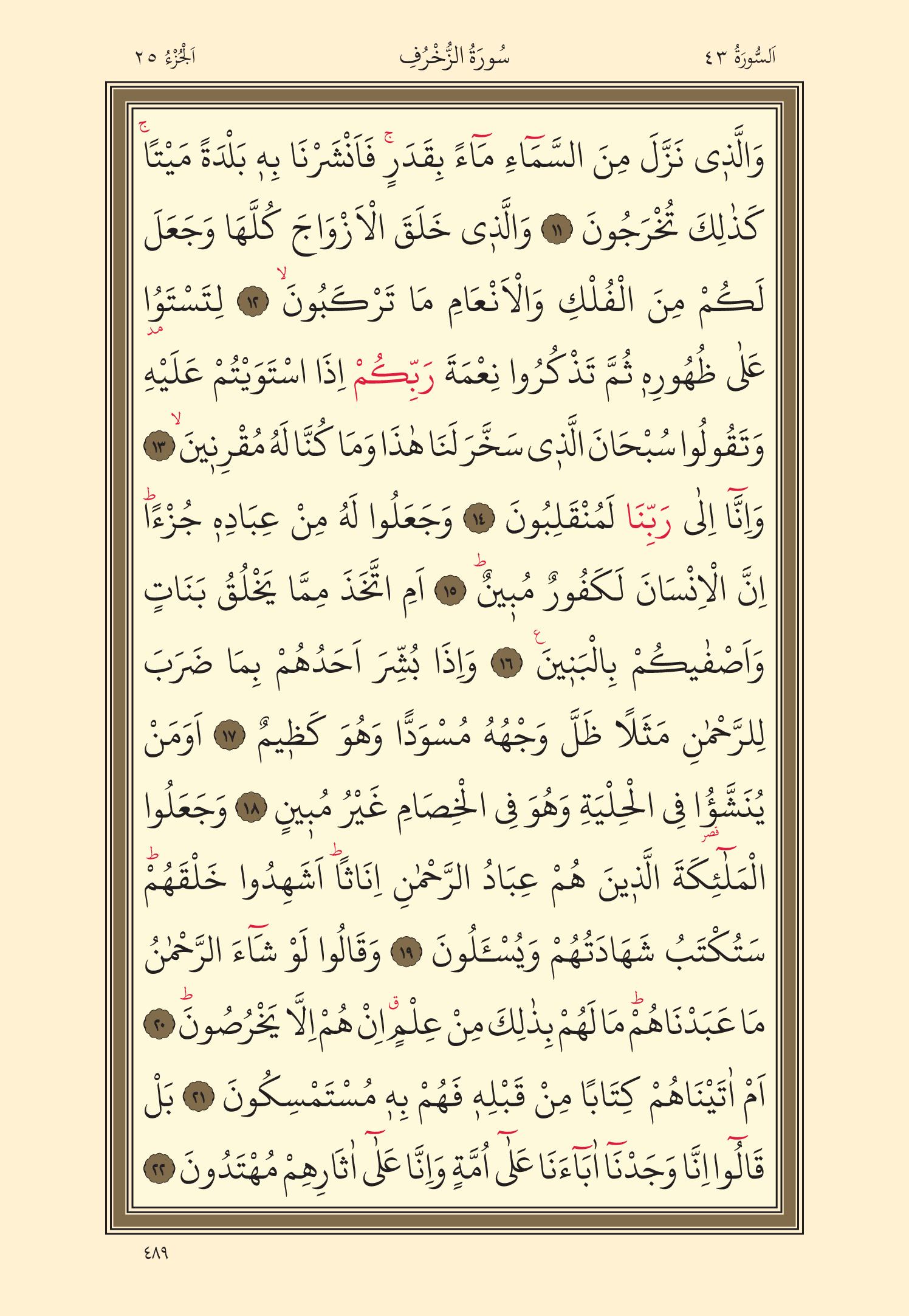 Kuran Oku 25. Cüz 489. Sayfa - KELAMULLAH