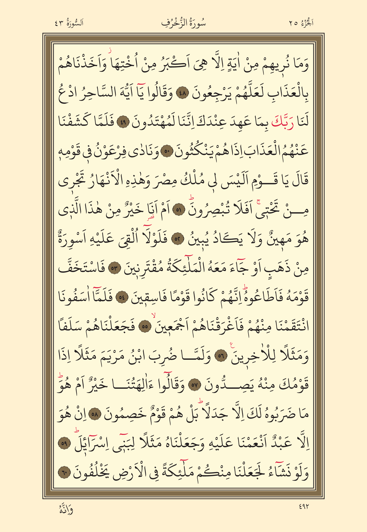 Kuran Oku 25. Cüz 492. Sayfa - KELAMULLAH