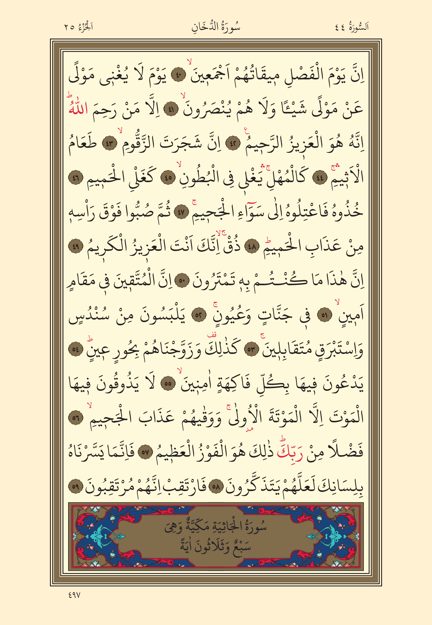 Kuran Oku 25. Cüz 497. Sayfa - KELAMULLAH