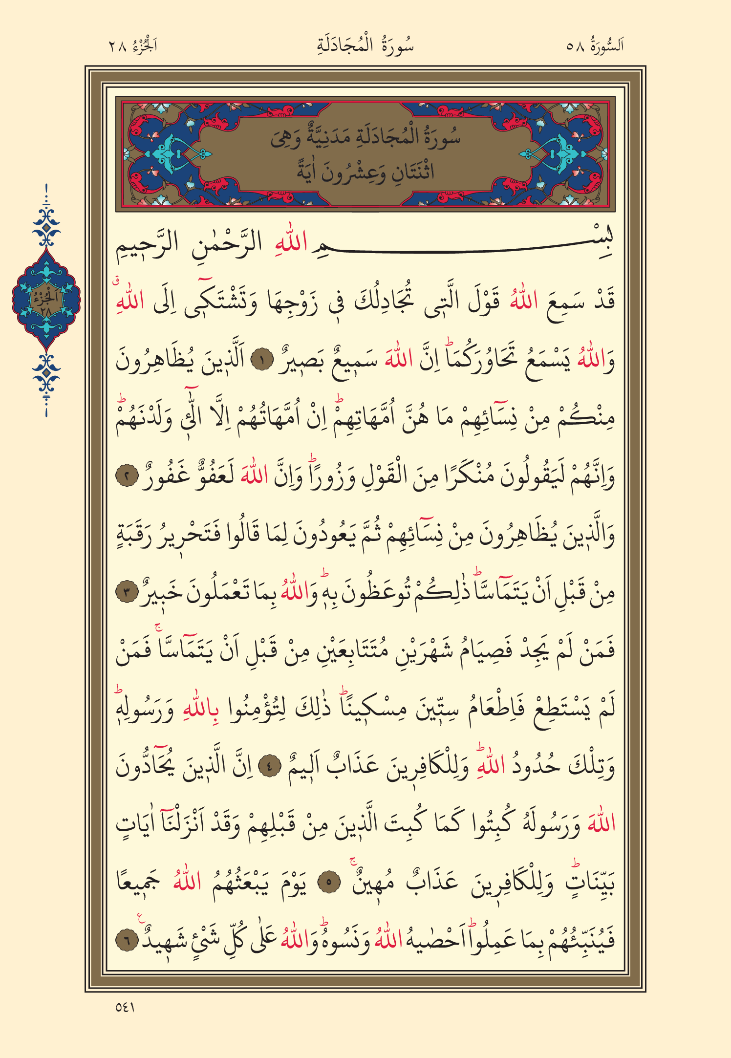 Kuran Oku 28. Cüz 541. Sayfa - KELAMULLAH