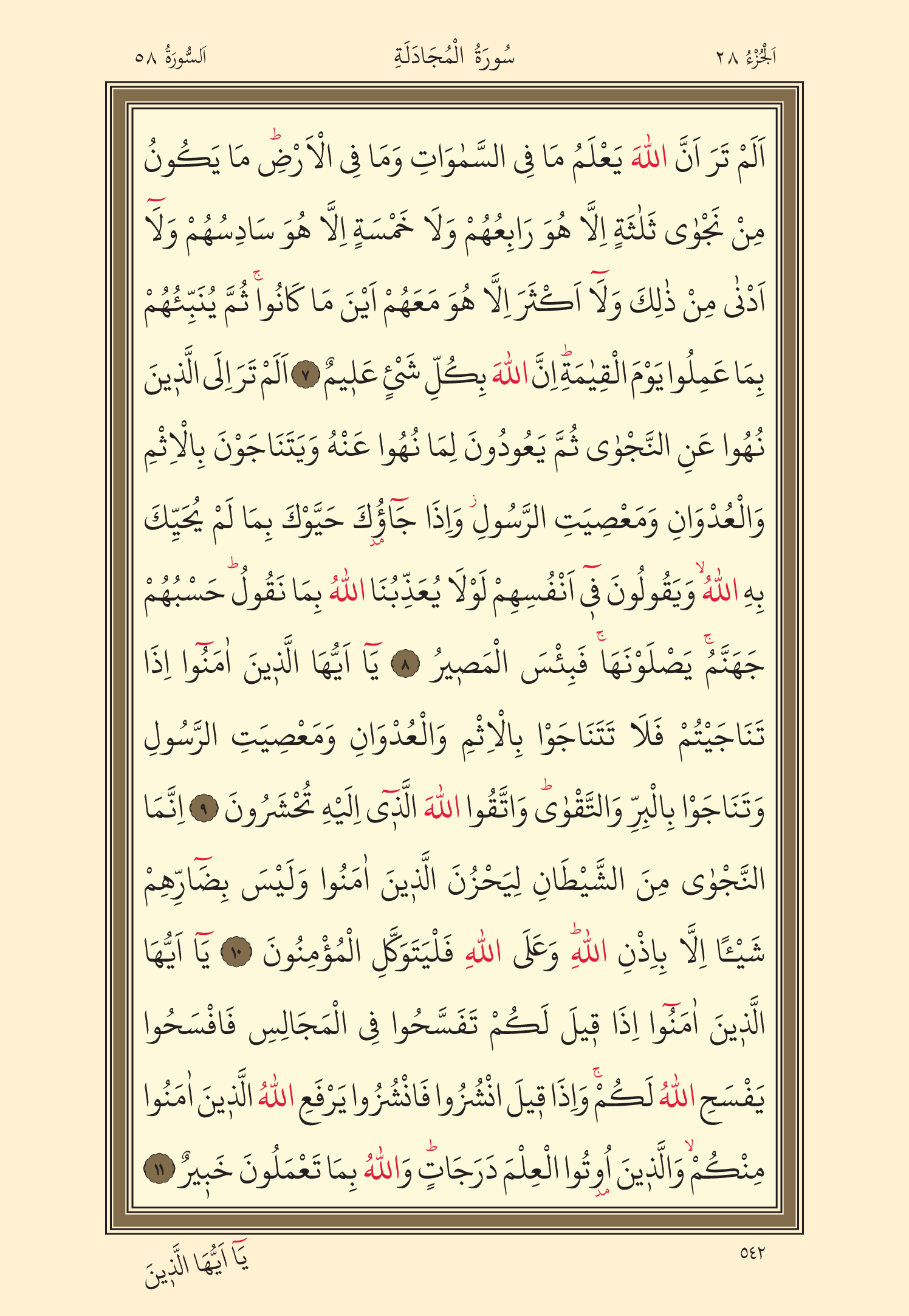Kuran Oku 28. Cüz 542. Sayfa - KELAMULLAH