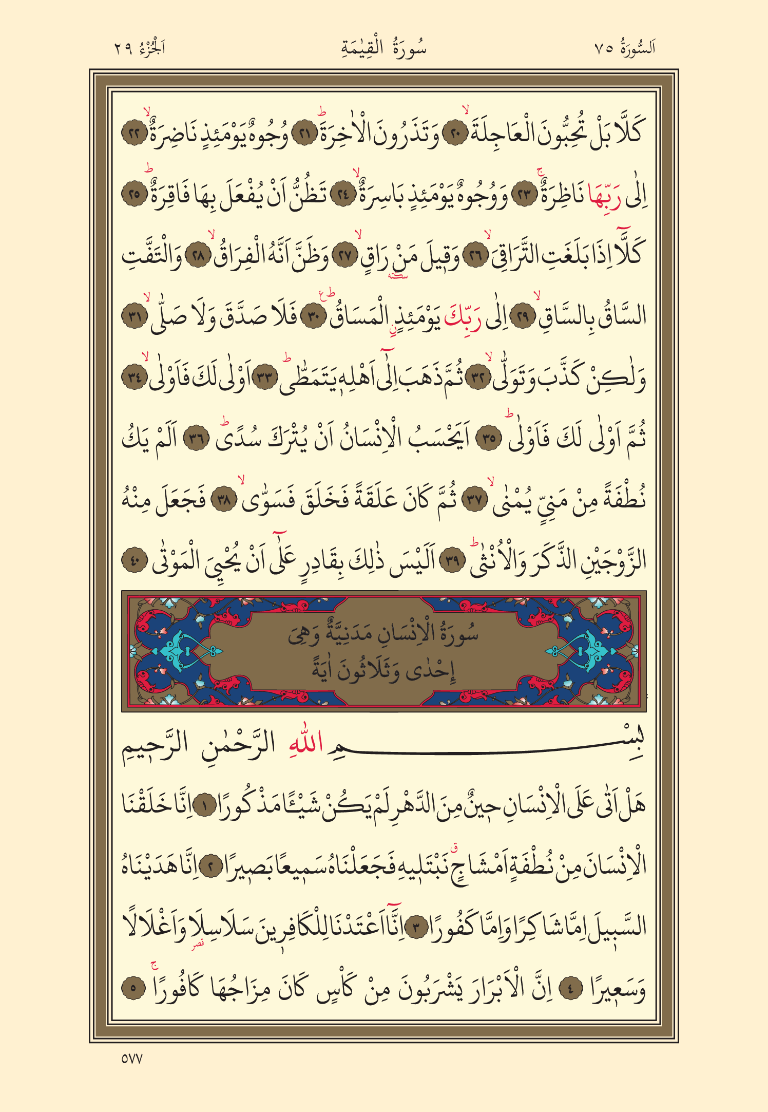 Kuran Oku 29. Cüz 577. Sayfa - KELAMULLAH