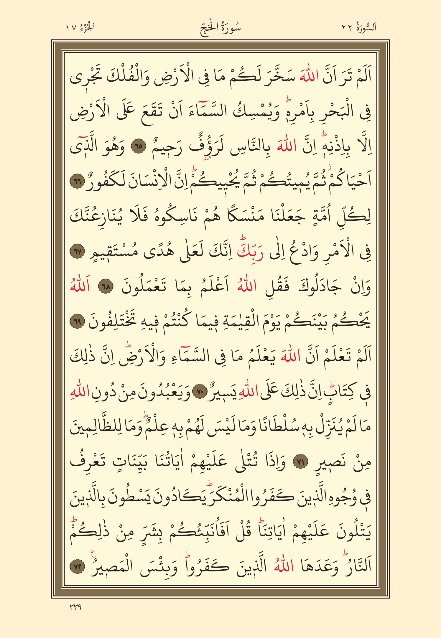 Kuran Oku 17. Cüz 339. Sayfa - KELAMULLAH