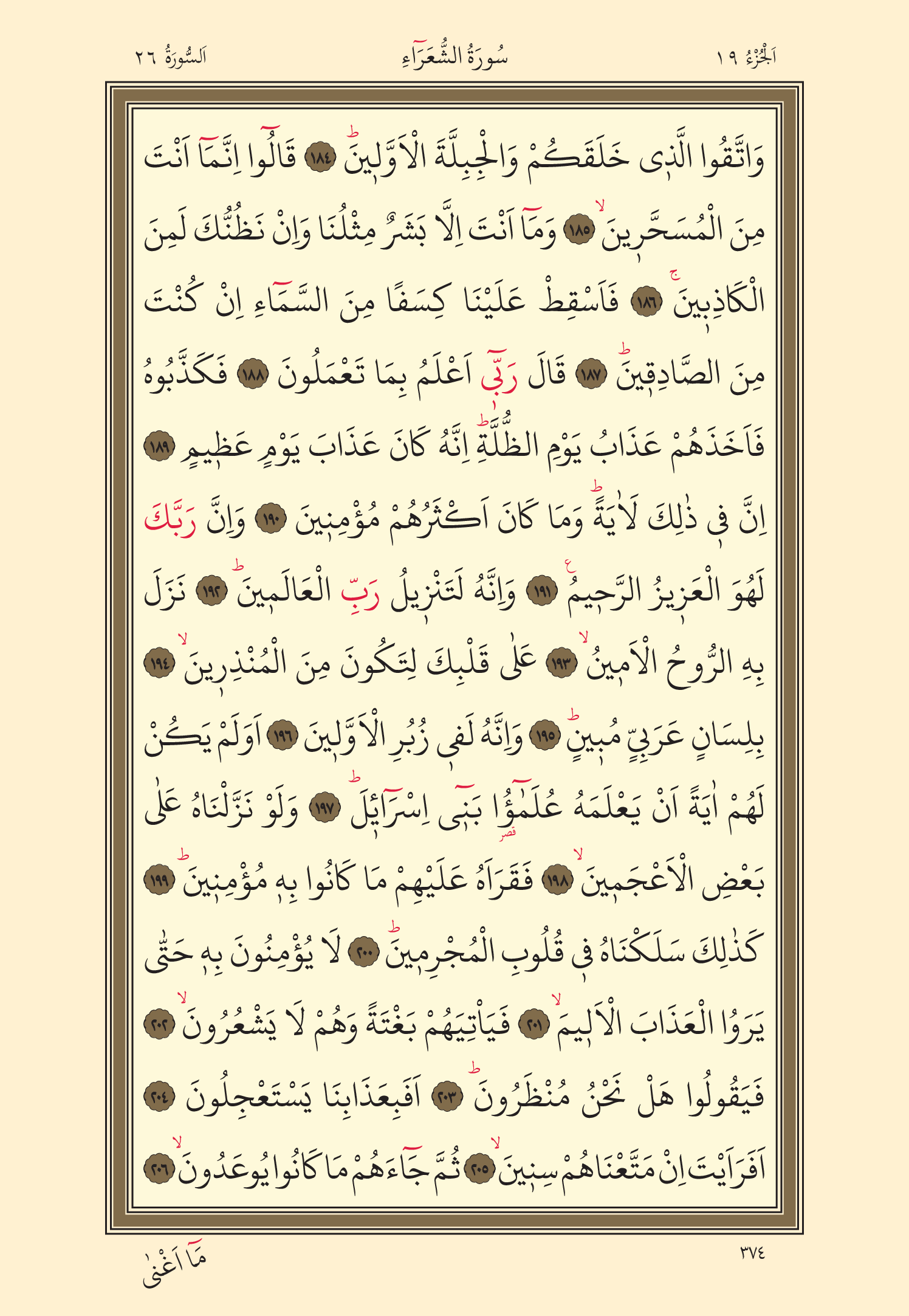 Kuran Oku 19. Cüz 374. Sayfa - KELAMULLAH