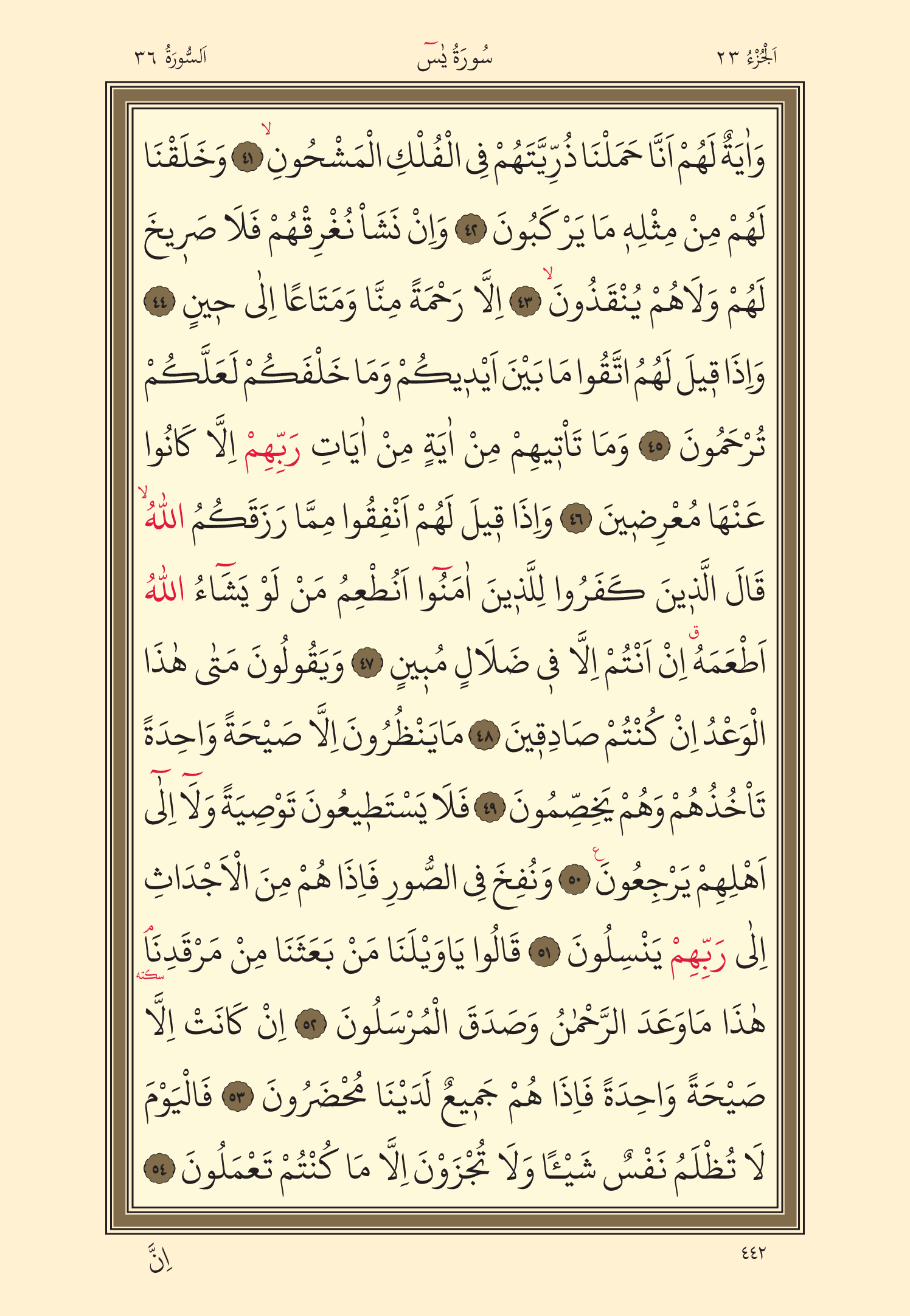 Kuran Oku 23. Cüz 442. Sayfa - KELAMULLAH