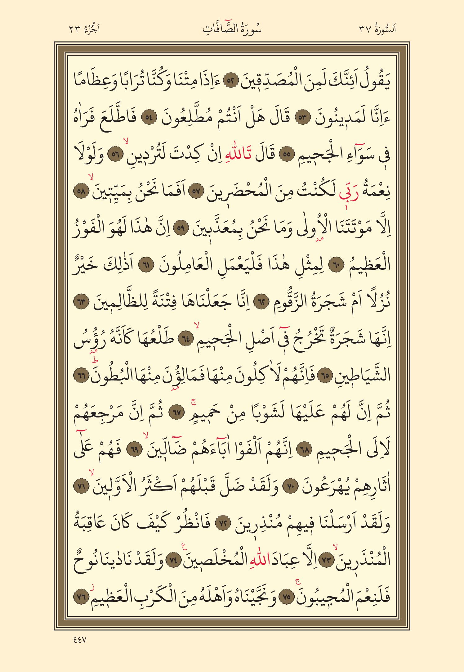 Kuran Oku 23. Cüz 447. Sayfa - KELAMULLAH