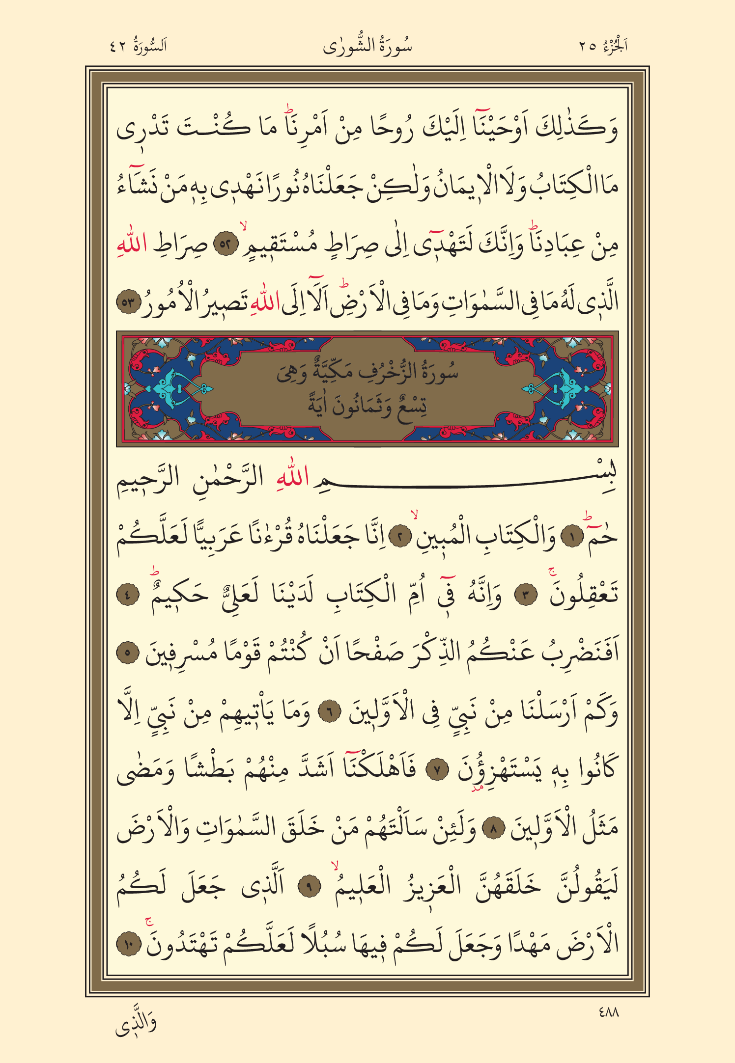 Kuran Oku 25. Cüz 488. Sayfa - KELAMULLAH