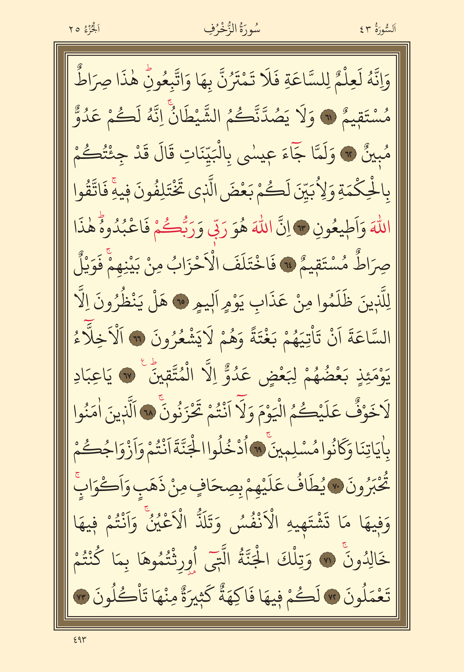 Kuran Oku 25. Cüz 493. Sayfa - KELAMULLAH