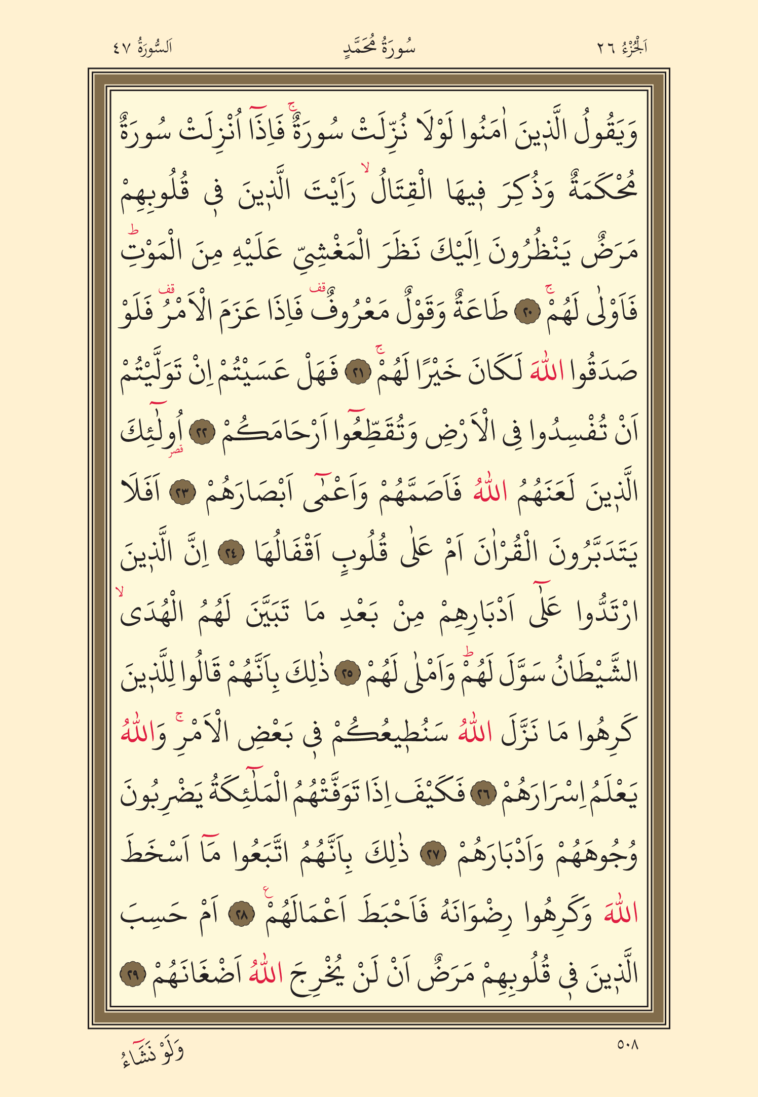 Kuran Oku 26. Cüz 508. Sayfa - KELAMULLAH